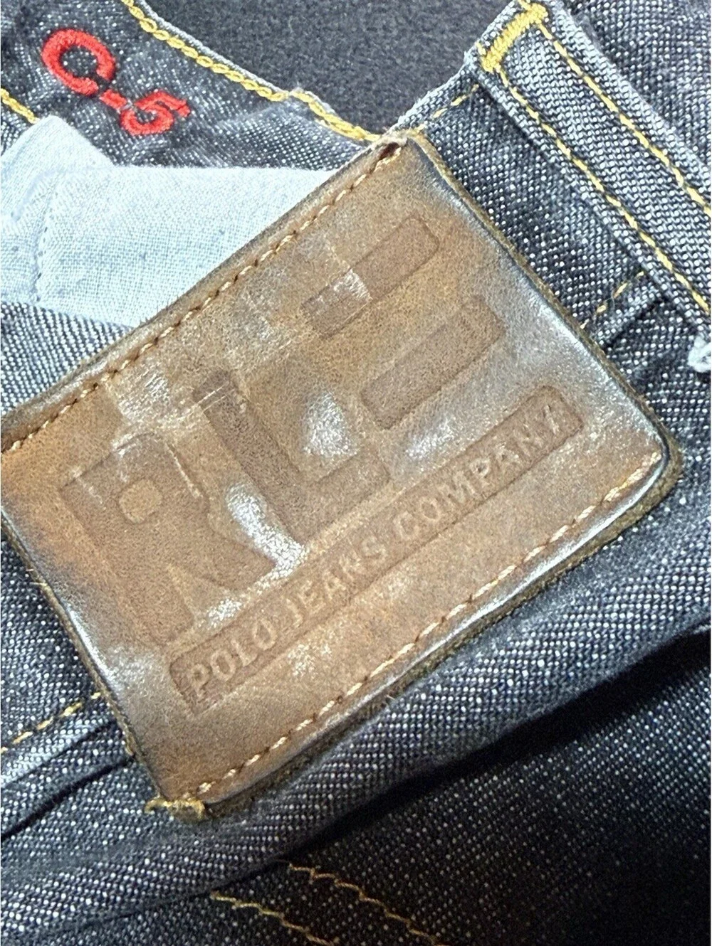 Polo Jeans Co. Ralph Lauren Men’s Blue Denim Medium Wash Carpenter 5-Pocket